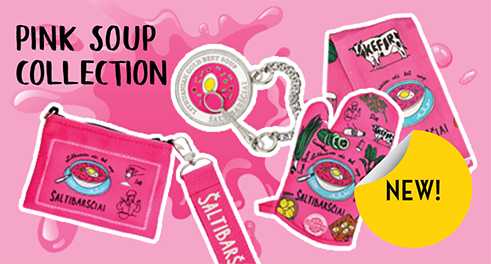 Pink cold soup